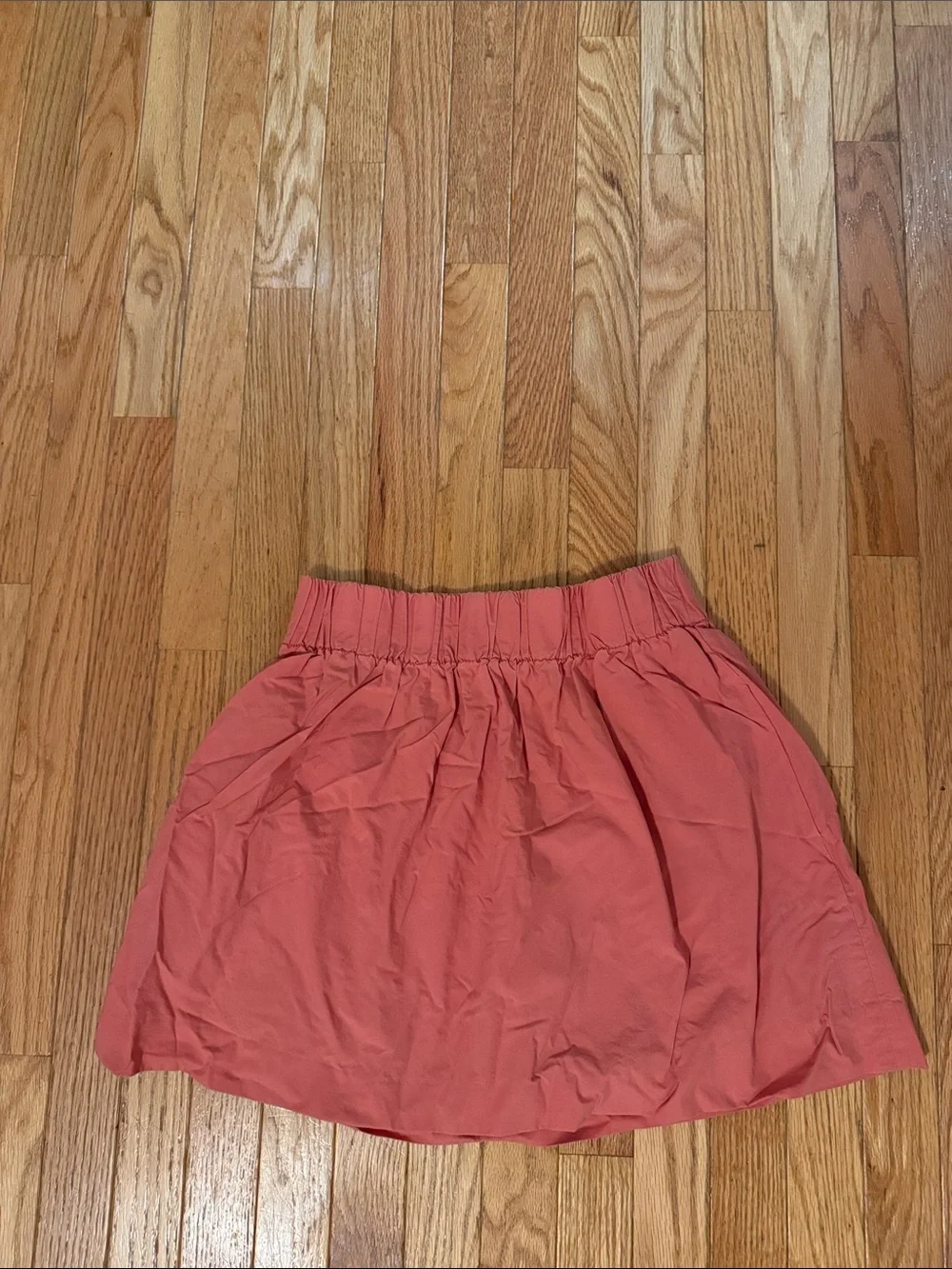 J. Crew Coral Elastic-Waist Skater Skirt with pockets